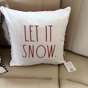 Holiday pillow, LET IT SNOW,  RAE DUNN BNWT